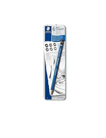 Staedtler Mars 100 G6, Lumograph Drawing Pencils - 6 Pack