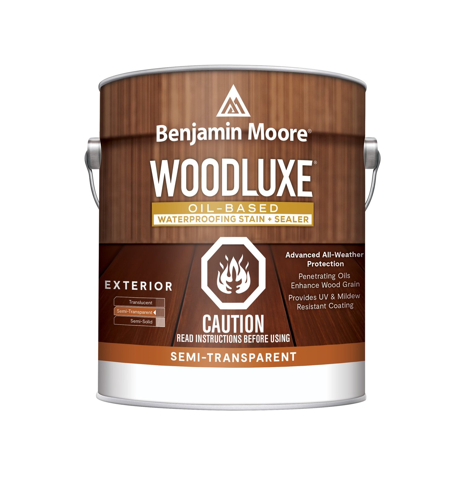 Benjamin Moore Woodluxe Oil-Based Waterproofing Stain + Sealer - Semi-Transparent (K592)
